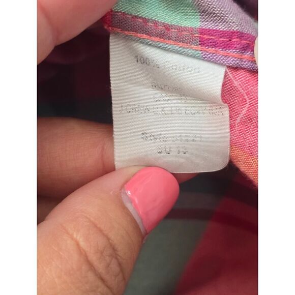 J.Crew Bright Plaid Button-Down Shirt Long Sleeves Men's Size L 100% Cotton - Picture 7 of 8